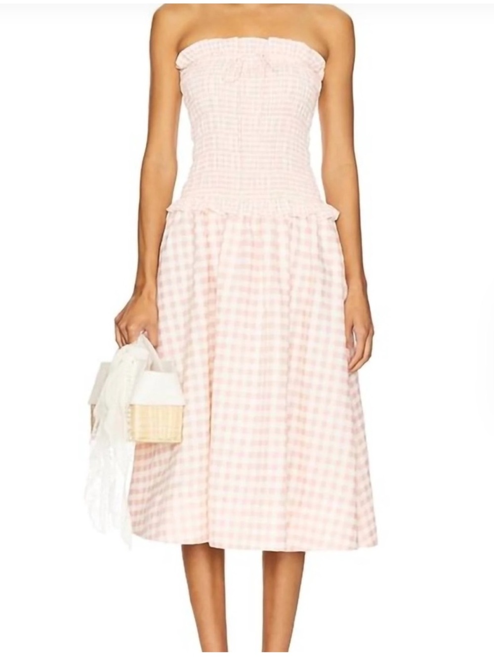 🍋For Love & Lemons Petal Smocked Midi Dress Anthropologie New Small